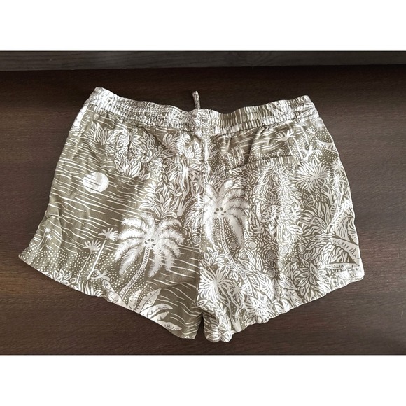 H&M Palm Print Shorts Drawstring Casual Size 10 - Picture 2 of 3